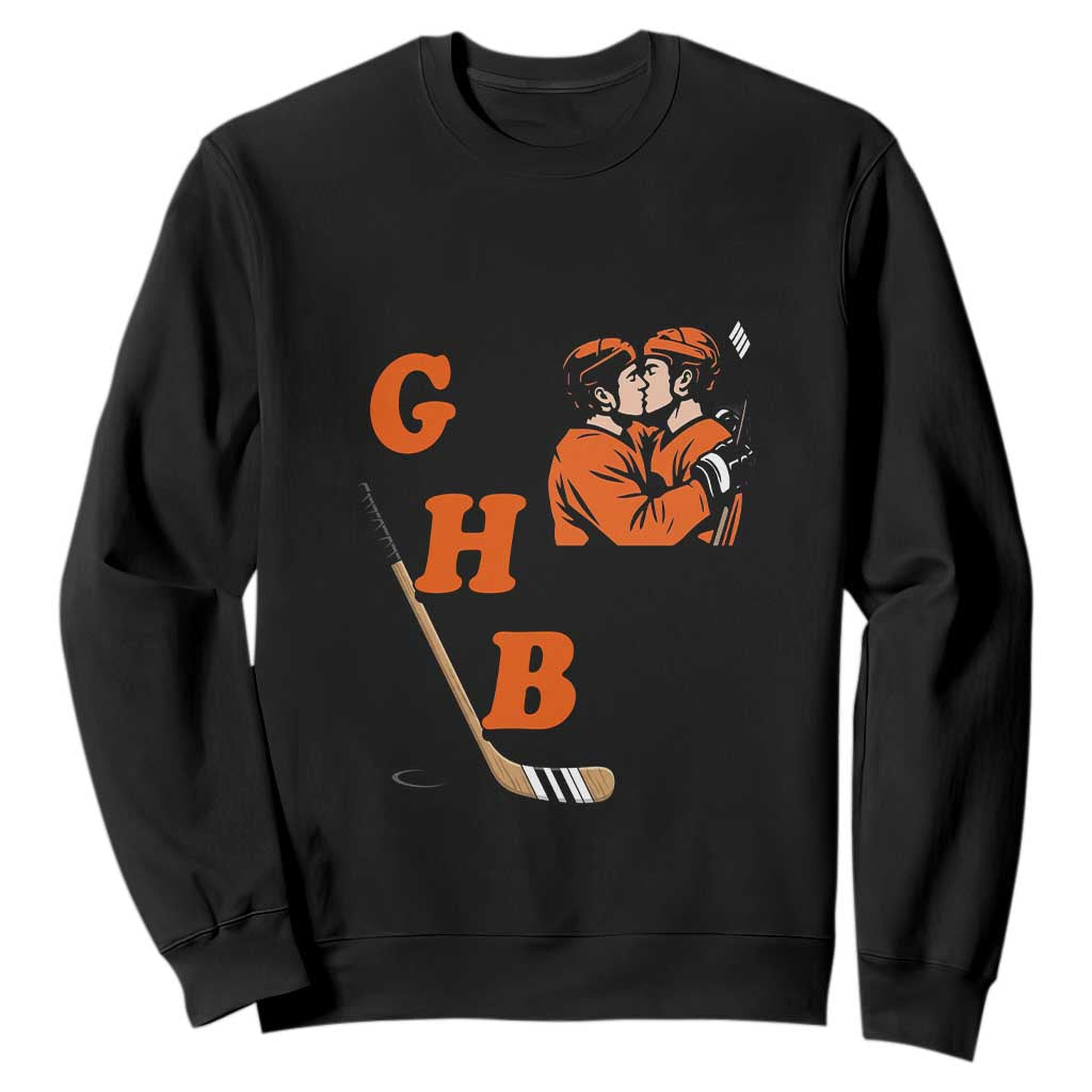 Yeah I Like GHB Gay Hockey Boys Sweatshirt LGBTQ Pride Hockey Fan TS02 Black Print Your Wear