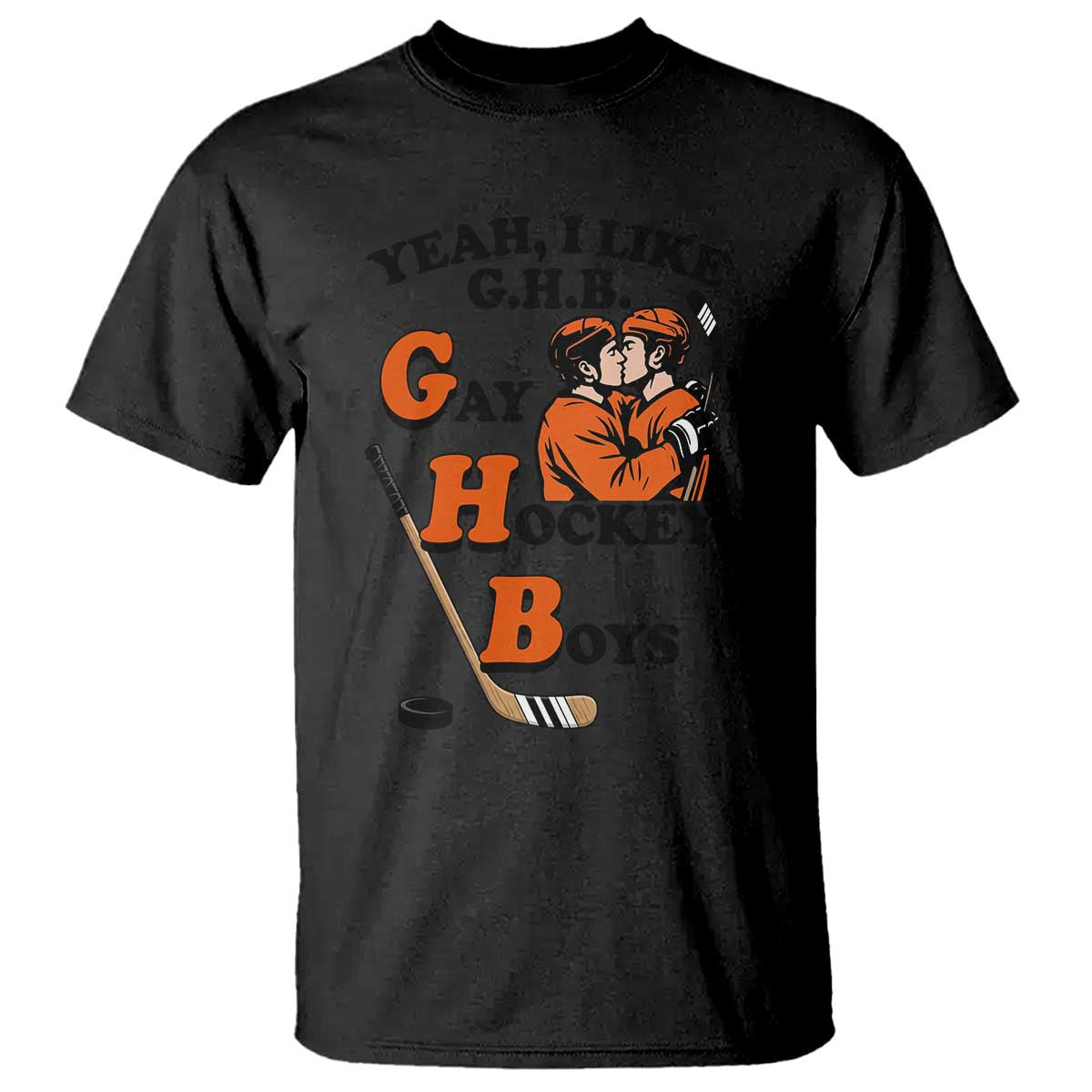 Yeah I Like GHB Gay Hockey Boys T Shirt LGBTQ Pride Hockey Fan TS02 Black Print Your Wear