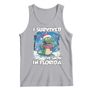 I Survived The Snow In Florida Tank Top Funny Crocodile TS02 Athletic Heather Print Your Wear