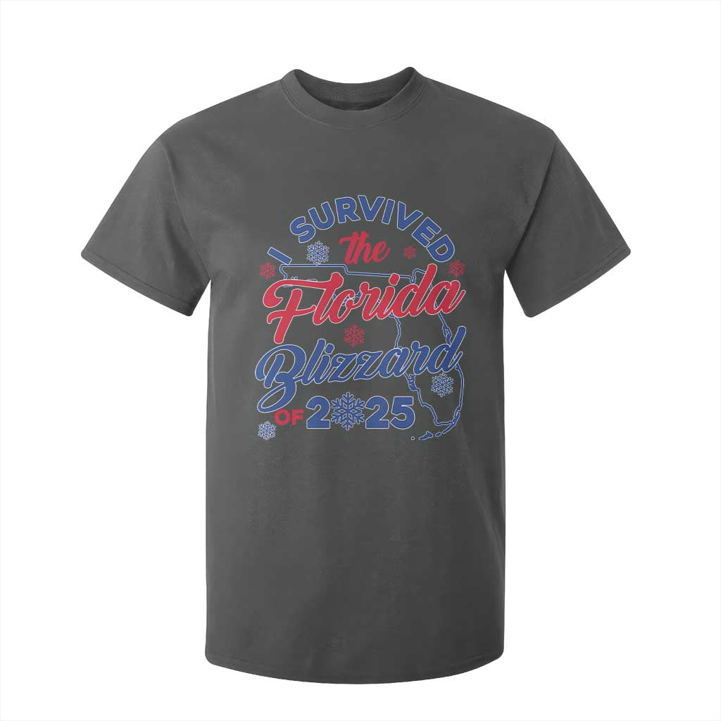 I Survived The Florida Blizzard Of 2025 T Shirt For Kid TS02 Dark Heather Print Your Wear