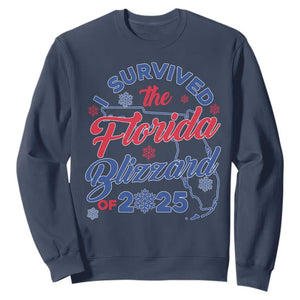 I Survived The Florida Blizzard Of 2025 Sweatshirt TS02 Navy Print Your Wear