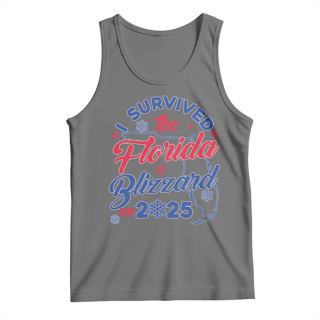 I Survived The Florida Blizzard Of 2025 Tank Top TS02 Black Heather Print Your Wear
