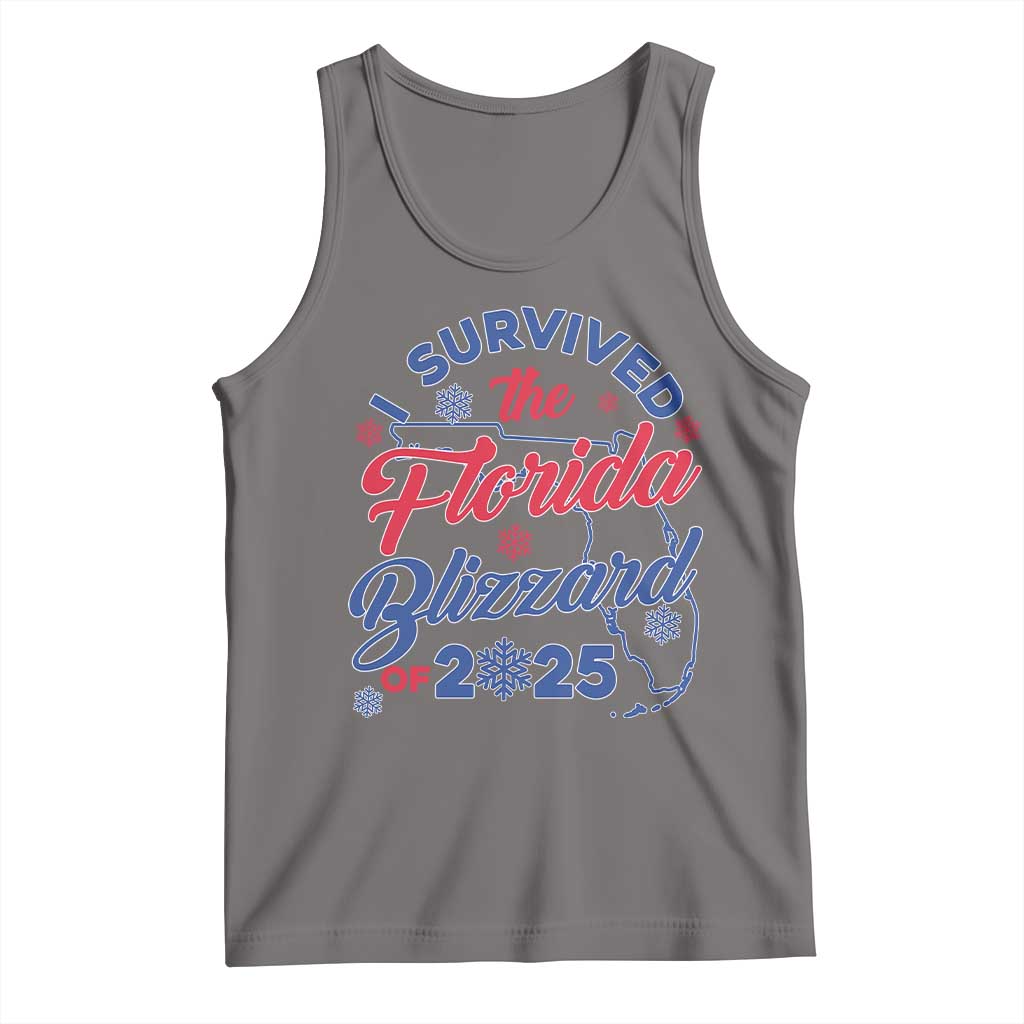 I Survived The Florida Blizzard Of 2025 Tank Top TS02 Deep Heather Print Your Wear