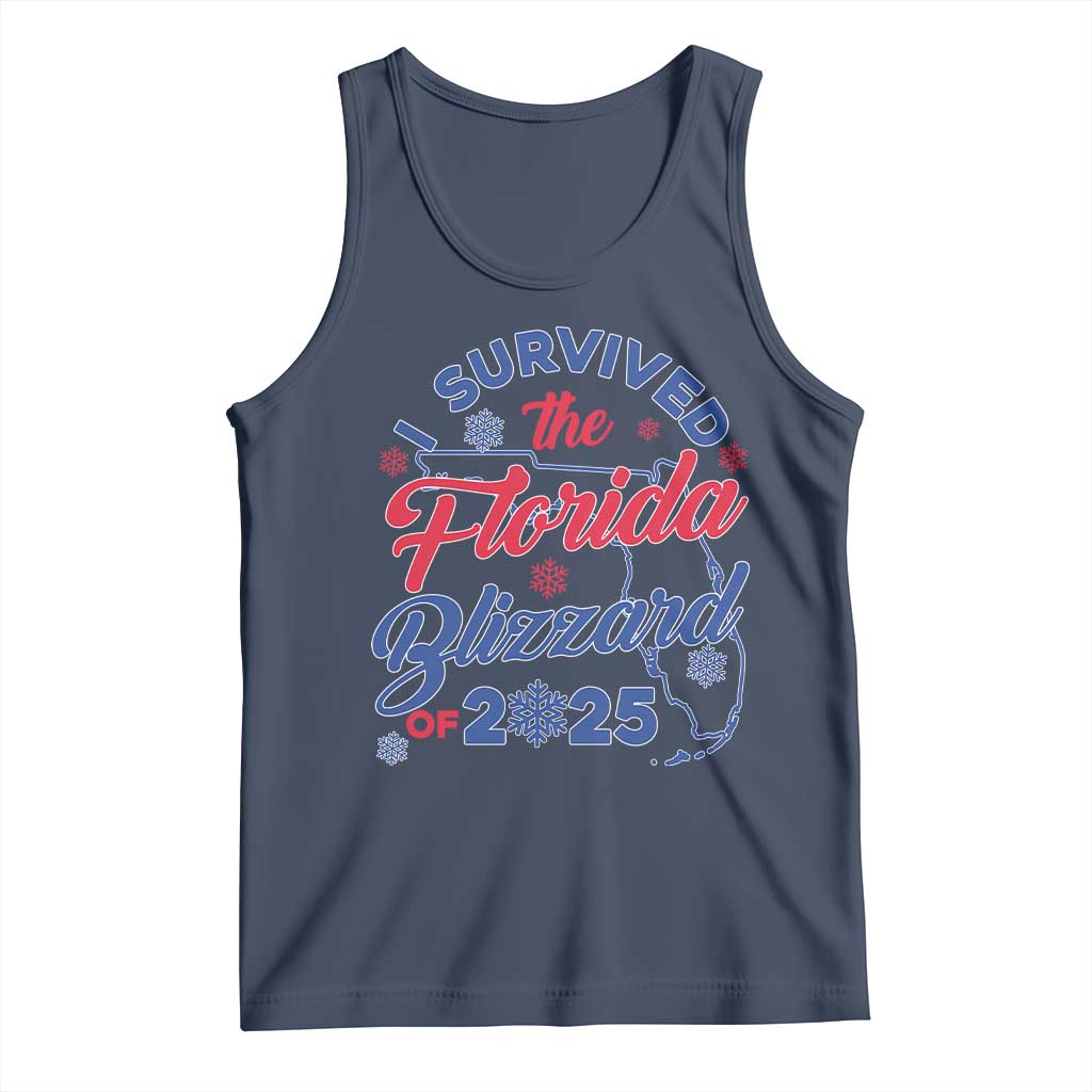 I Survived The Florida Blizzard Of 2025 Tank Top TS02 Navy Print Your Wear