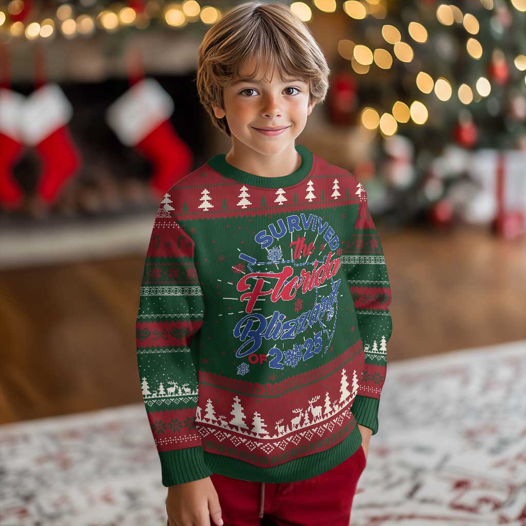 I Survived The Florida Blizzard Of 2025 Knit Sweatshirt TS02 Christmas Print Your Wear