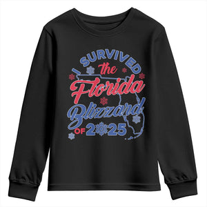 I Survived The Florida Blizzard Of 2025 Youth Sweatshirt TS02 Black Print Your Wear