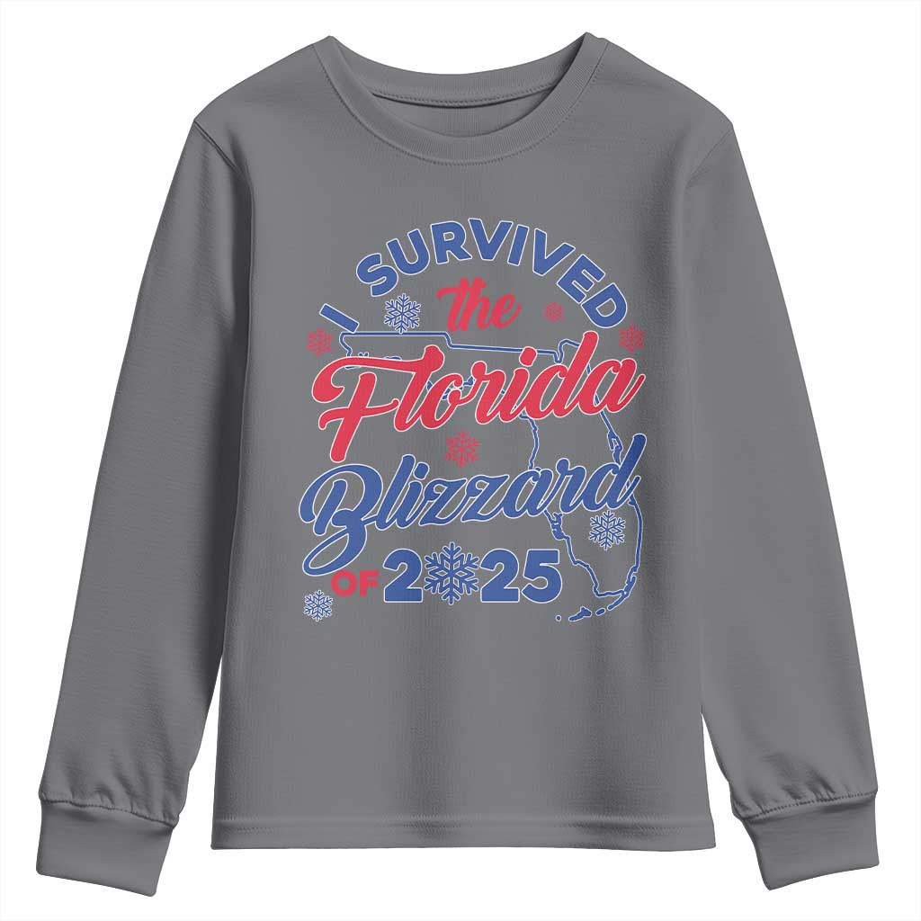 I Survived The Florida Blizzard Of 2025 Youth Sweatshirt TS02 Charcoal Print Your Wear