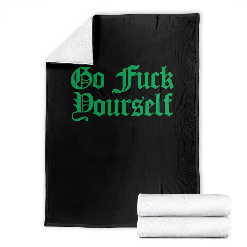 Fanone Officer Go F Yourself Throw Blanket Edgy Rebellious Attitude TS02 Black Print Your Wear