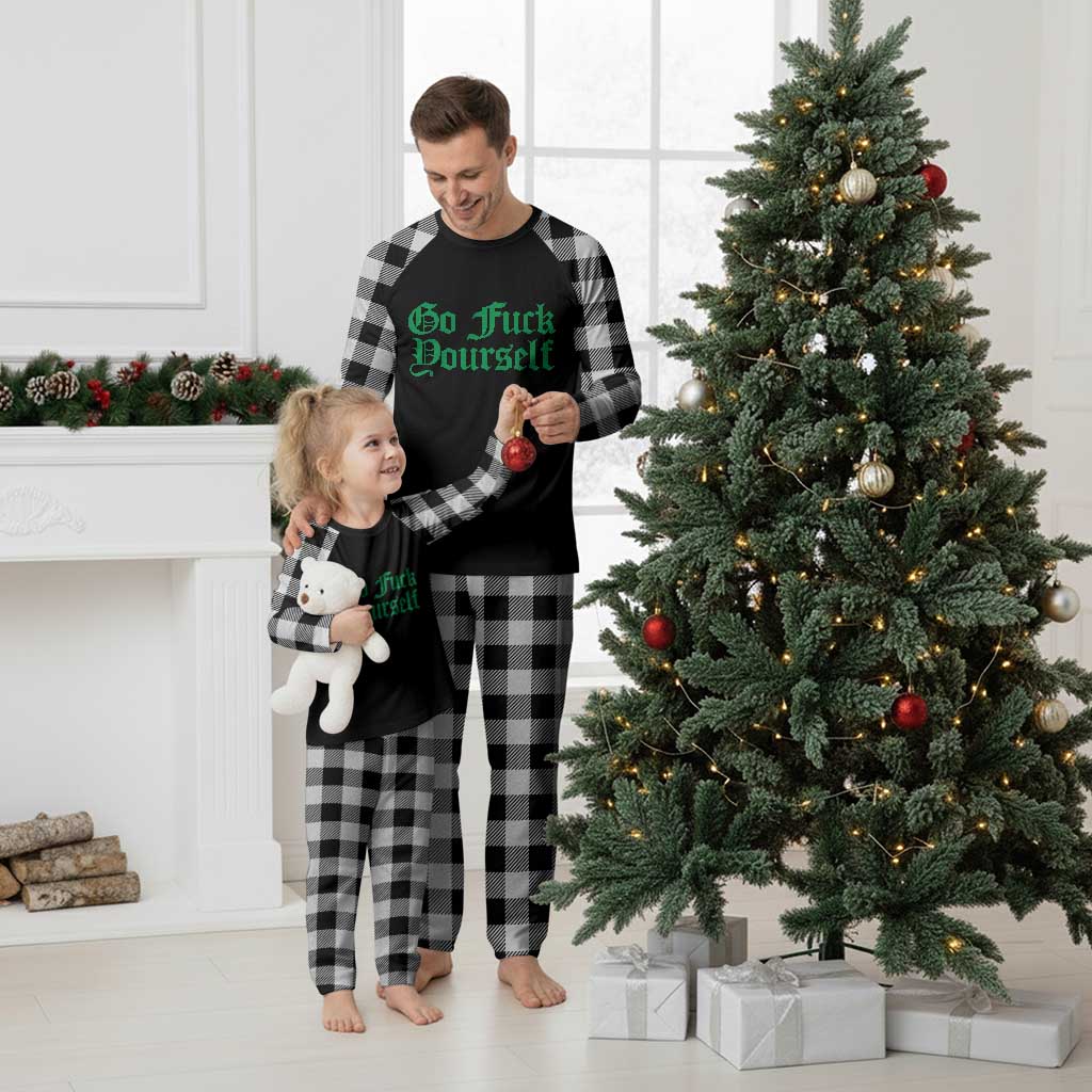 Fanone Officer Go F Yourself Plaid Pajama Set Edgy Rebellious Attitude TS02 White Plaid Print Your Wear
