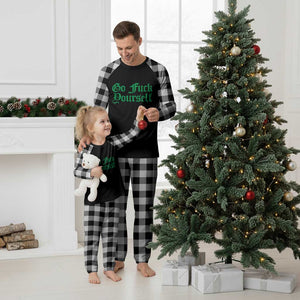 Fanone Officer Go F Yourself Plaid Pajama Set Edgy Rebellious Attitude TS02 White Plaid Print Your Wear