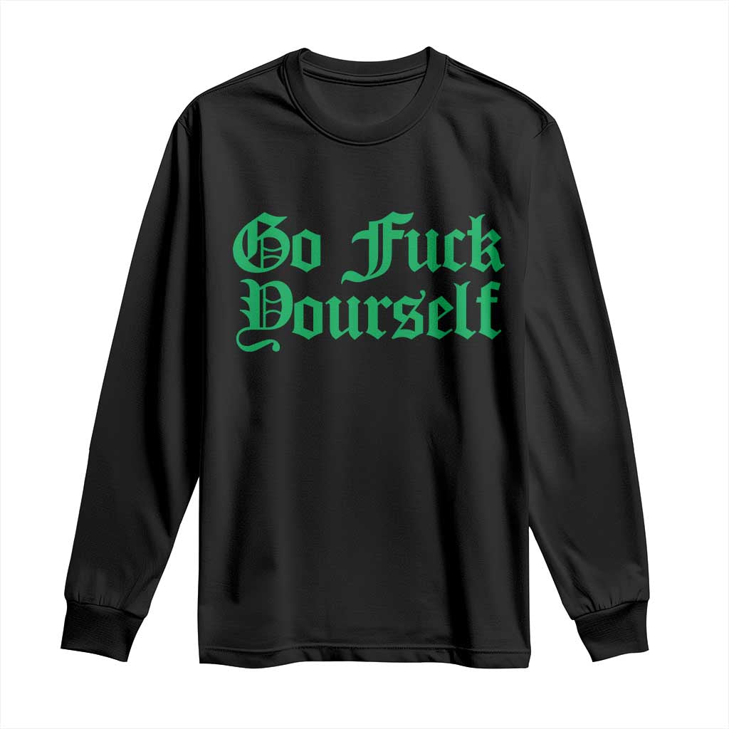 Fanone Officer Go F Yourself Long Sleeve Shirt Edgy Rebellious Attitude TS02 Black Print Your Wear