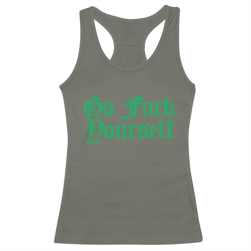 Fanone Officer Go F Yourself Racerback Tank Top Edgy Rebellious Attitude TS02 Military Green Print Your Wear