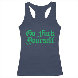 Fanone Officer Go F Yourself Racerback Tank Top Edgy Rebellious Attitude TS02 Navy Print Your Wear