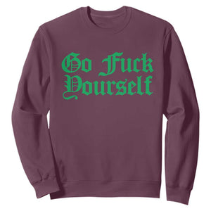 Fanone Officer Go F Yourself Sweatshirt Edgy Rebellious Attitude TS02 Maroon Print Your Wear