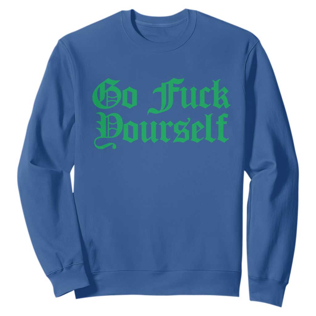 Fanone Officer Go F Yourself Sweatshirt Edgy Rebellious Attitude TS02 Royal Blue Print Your Wear