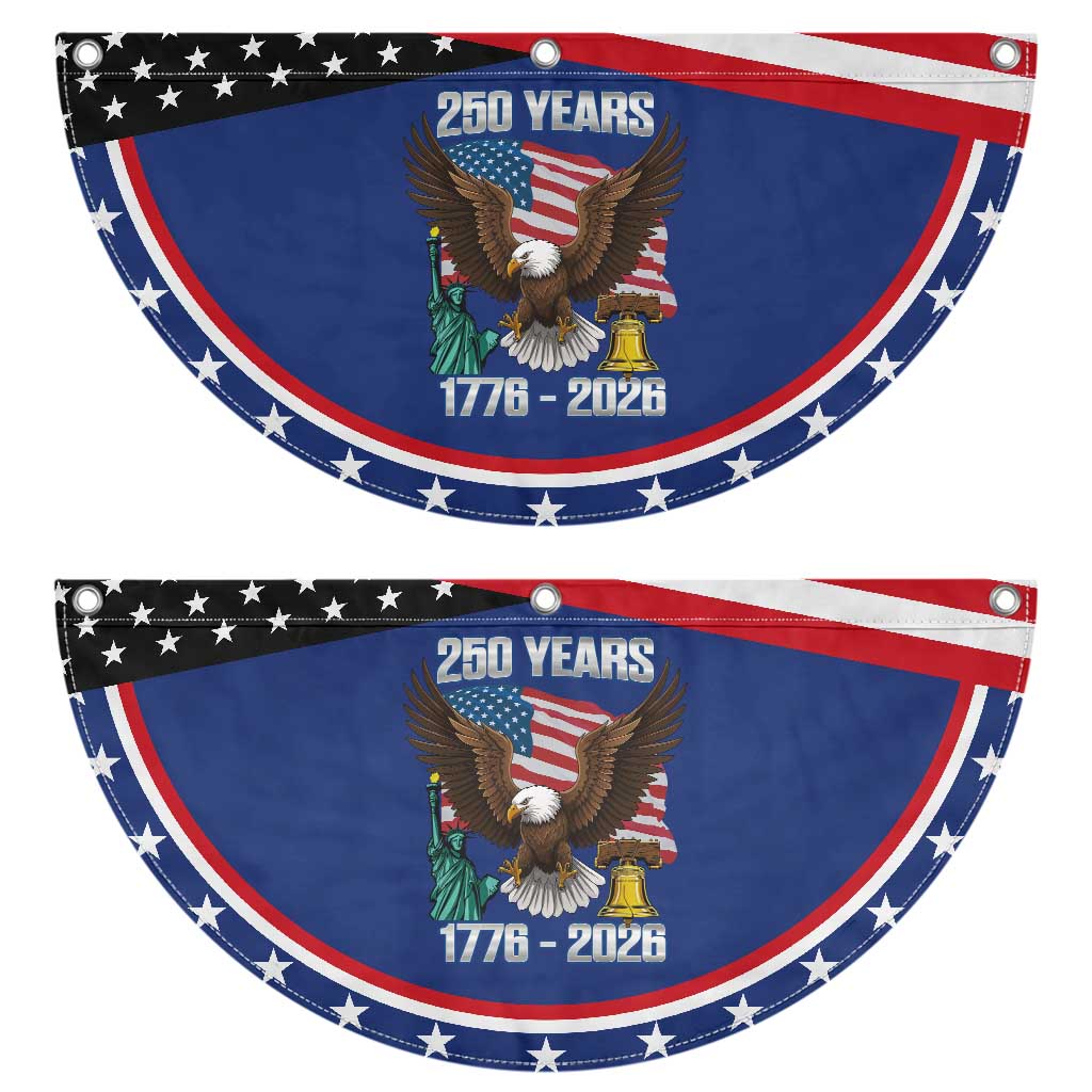 250 Years of Freedom 1776 2026 American Eagle Patriotic Fan Flag 4th of July American Flag Liberty Bell Statue of Liberty TS02 2pcs pack Classic Navy Print Your Wear
