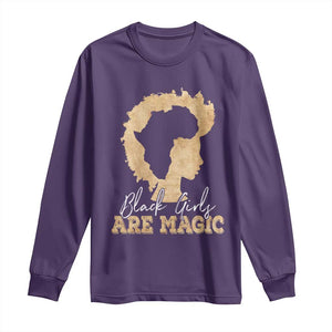 Black Girls Are Magic Long Sleeve Shirt Afro Melanin Pride TS02 Purple Print Your Wear