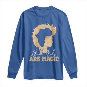 Black Girls Are Magic Long Sleeve Shirt Afro Melanin Pride TS02 Royal Blue Print Your Wear