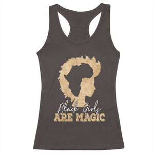 Black Girls Are Magic Racerback Tank Top Afro Melanin Pride TS02 Dark Chocolate Print Your Wear