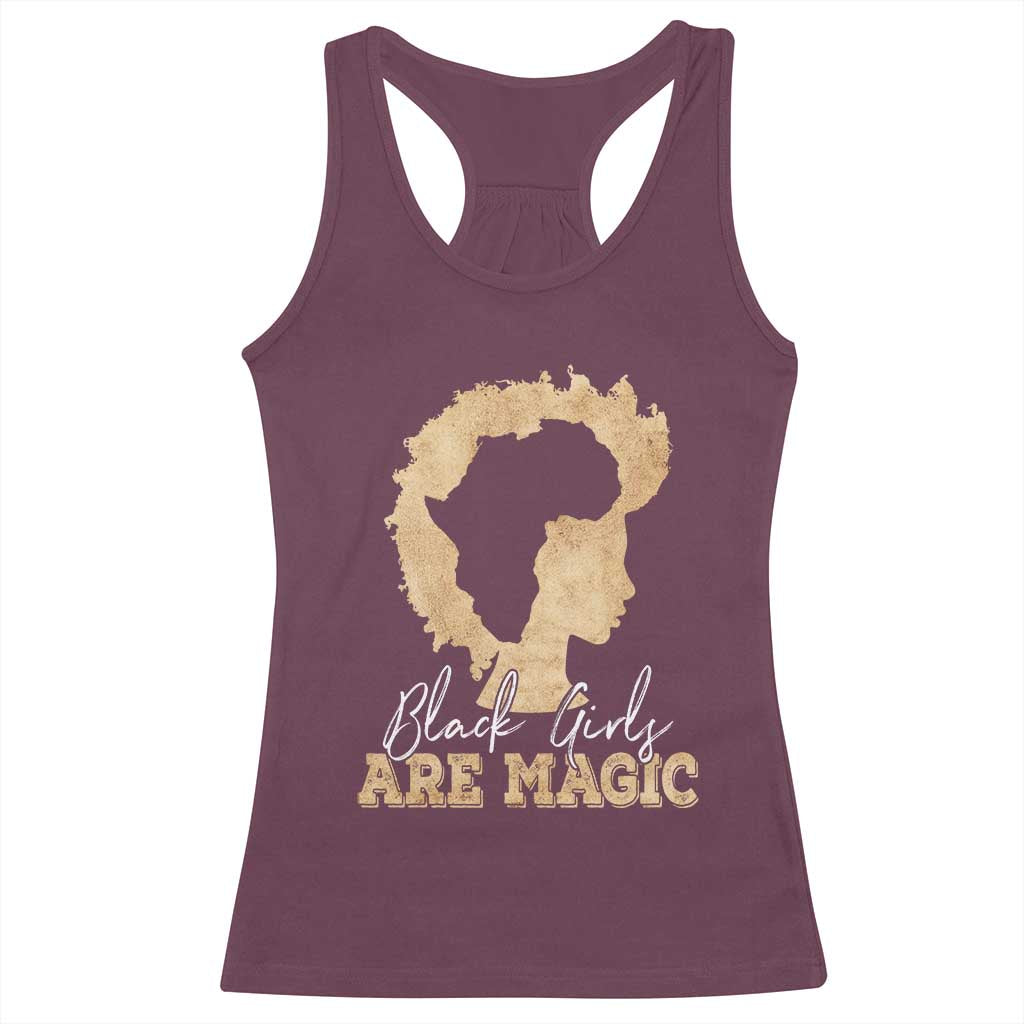Black Girls Are Magic Racerback Tank Top Afro Melanin Pride TS02 Maroon Print Your Wear