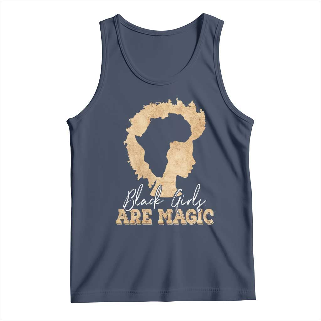 Black Girls Are Magic Tank Top Afro Melanin Pride TS02 Navy Print Your Wear