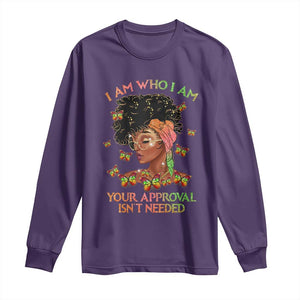 Afro Black Queen Long Sleeve Shirt I Am Who I Am Your Approval Isn't Needed TS02 Purple Print Your Wear