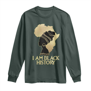 I Am Black History Long Sleeve Shirt Black Girls African American TS02 Dark Forest Green Print Your Wear