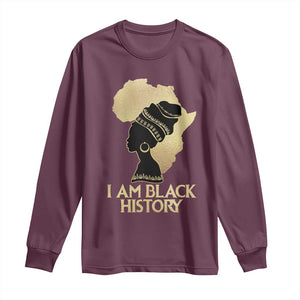 I Am Black History Long Sleeve Shirt Black Girls African American TS02 Maroon Print Your Wear