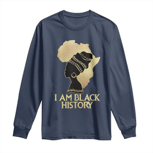 I Am Black History Long Sleeve Shirt Black Girls African American TS02 Navy Print Your Wear