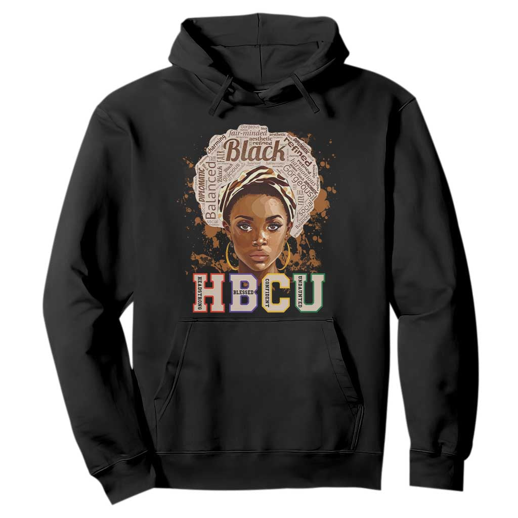 HBCU Hoodie Headstrong Blessed Confident Undaunted Black Educated Graduation TS02 Black Printyourwear