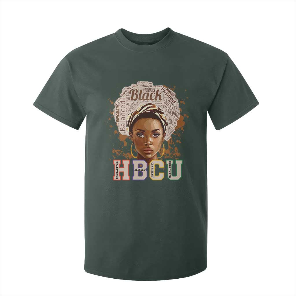 Black Educated HBCU T Shirt For Kid Headstrong Blessed Confident Undaunted TS02 Dark Forest Green Print Your Wear