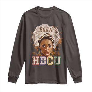 Black Educated HBCU Long Sleeve Shirt Headstrong Blessed Confident Undaunted TS02 Dark Chocolate Print Your Wear