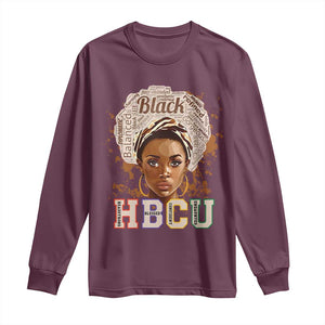 Black Educated HBCU Long Sleeve Shirt Headstrong Blessed Confident Undaunted TS02 Maroon Print Your Wear