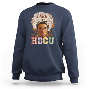 HBCU Sweatshirt Headstrong Blessed Confident Undaunted Black Educated Graduation TS02 Navy Printyourwear