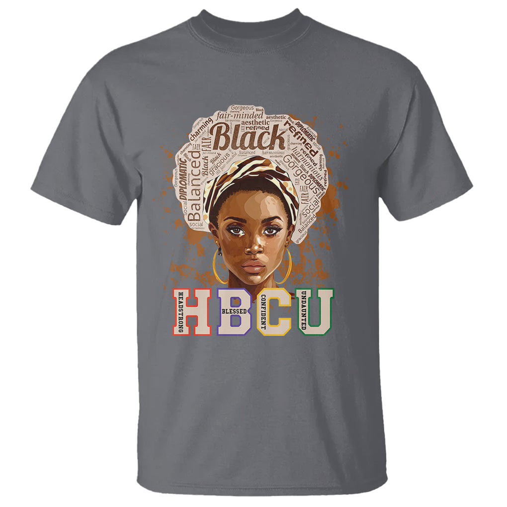 HBCU T Shirt Headstrong Blessed Confident Undaunted Black Educated Graduation TS02 Charcoal Printyourwear