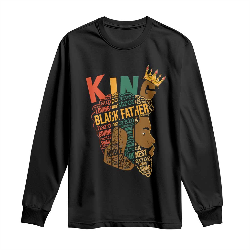 Black King Long Sleeve Shirt Black Father African American Men TS02 Black Print Your Wear