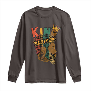 Black King Long Sleeve Shirt Black Father African American Men TS02 Dark Chocolate Print Your Wear