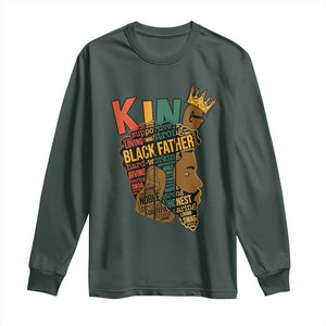 Black King Long Sleeve Shirt Black Father African American Men TS02 Dark Forest Green Print Your Wear