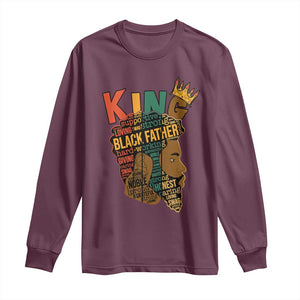 Black King Long Sleeve Shirt Black Father African American Men TS02 Maroon Print Your Wear