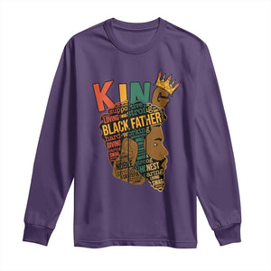 Black King Long Sleeve Shirt Black Father African American Men TS02 Purple Print Your Wear