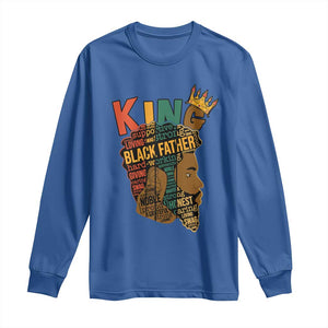 Black King Long Sleeve Shirt Black Father African American Men TS02 Royal Blue Print Your Wear