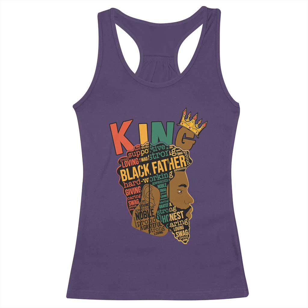 Black King Racerback Tank Top Black Father African American Men TS02 Purple Print Your Wear