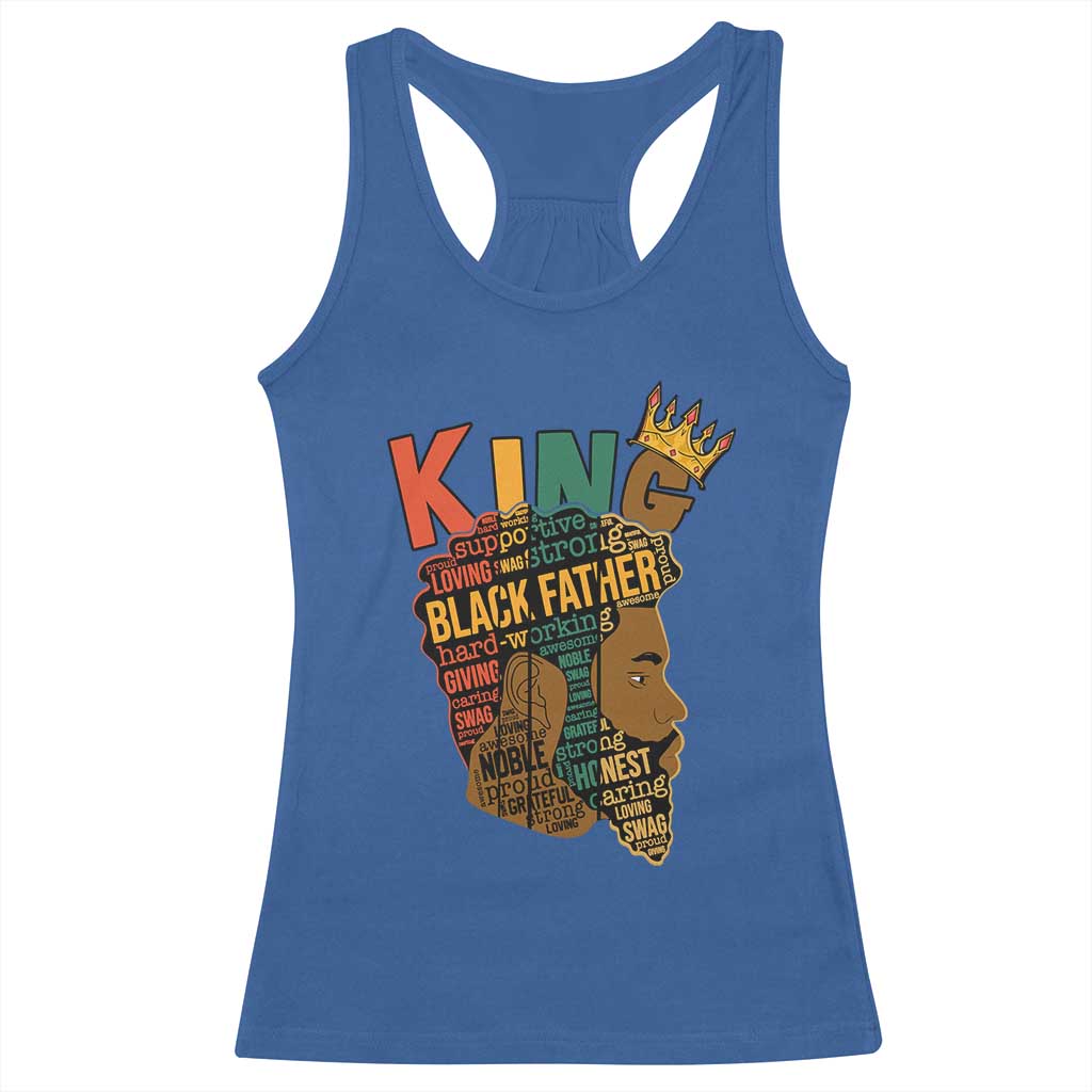 Black King Racerback Tank Top Black Father African American Men TS02 Royal Blue Print Your Wear