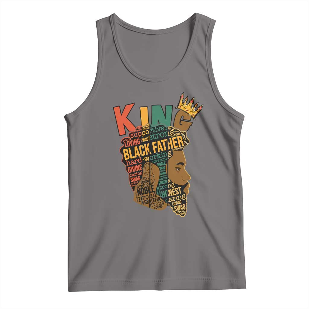 Black King Tank Top Black Father African American Men TS02 Deep Heather Print Your Wear