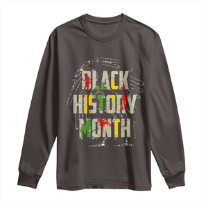 Black History Month Long Sleeve Shirt African American Pride TS02 Dark Chocolate Print Your Wear