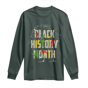 Black History Month Long Sleeve Shirt African American Pride TS02 Dark Forest Green Print Your Wear