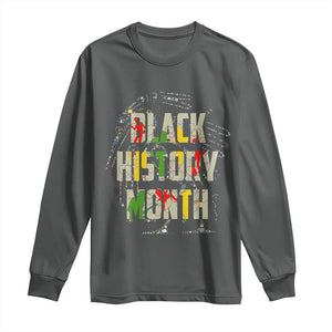 Black History Month Long Sleeve Shirt African American Pride TS02 Dark Heather Print Your Wear