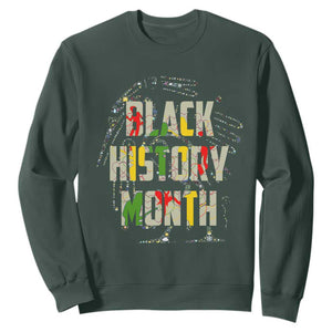 Black History Month Sweatshirt One Month Can't Hold Our History 24 7 365 TS02 Dark Forest Green Printyourwear