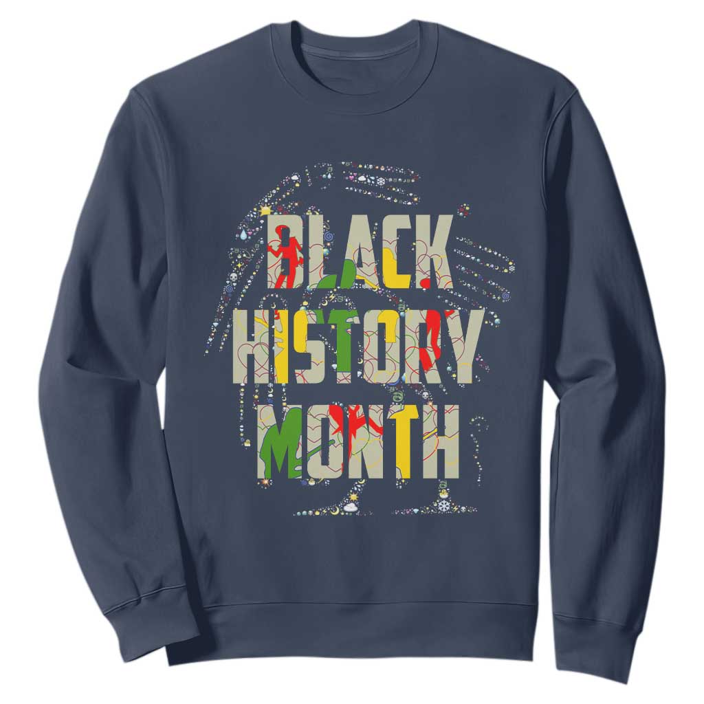 Black History Month Sweatshirt One Month Can't Hold Our History 24 7 365 TS02 Navy Printyourwear