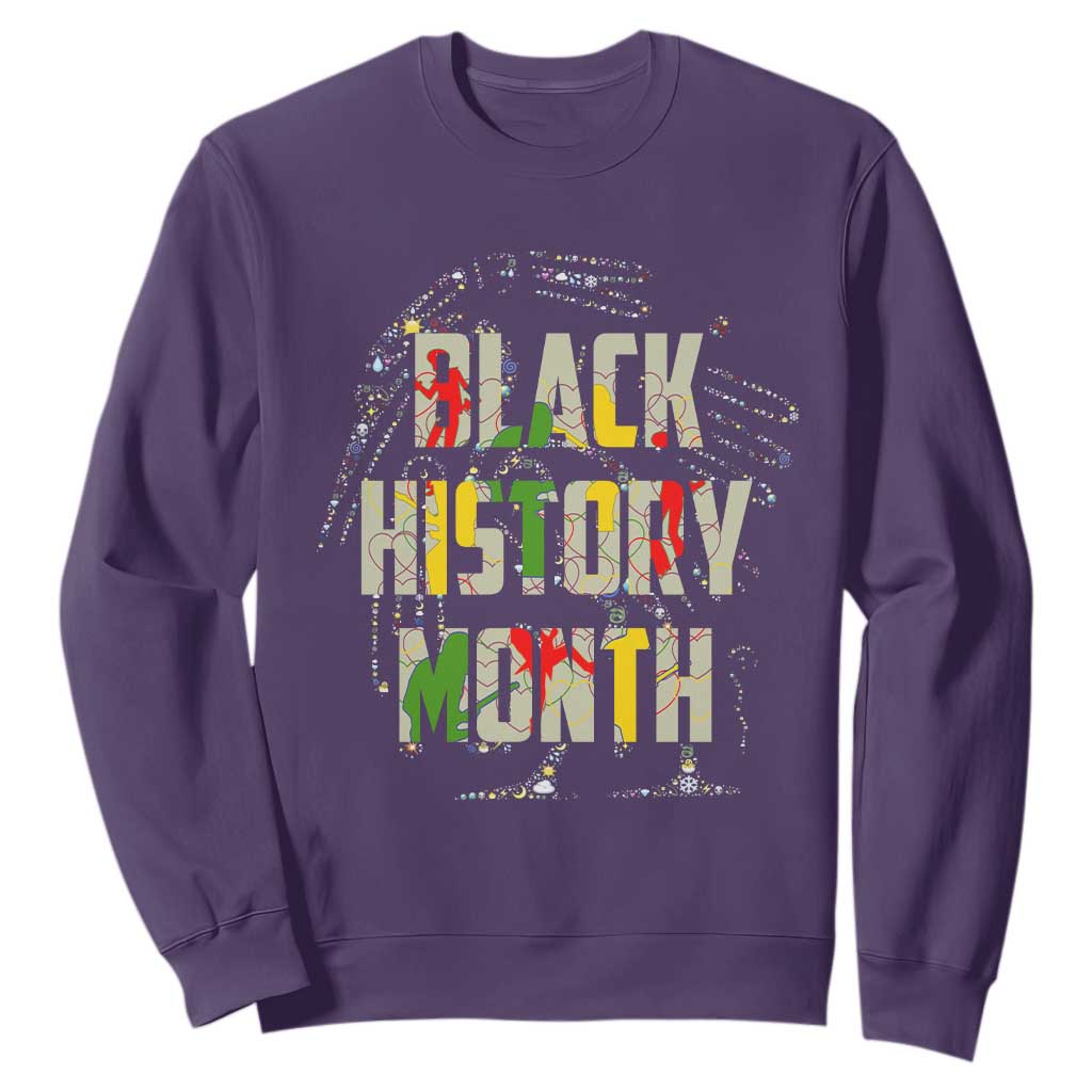 Black History Month Sweatshirt One Month Can't Hold Our History 24 7 365 TS02 Purple Printyourwear